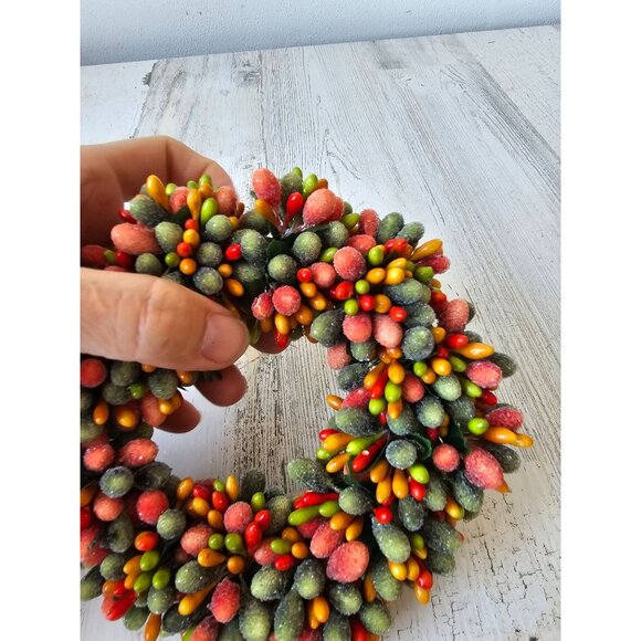 Pier 1? Beaded mini wreath fall Thanksgiving spring tea light decoration - Picture 3 of 7